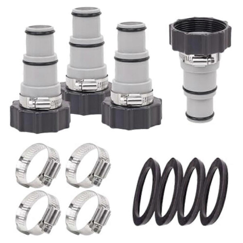 4Pack Type A Pool Hose Adapter for 1.5/1.25 Inch Vacuum Hose, Threaded Connector