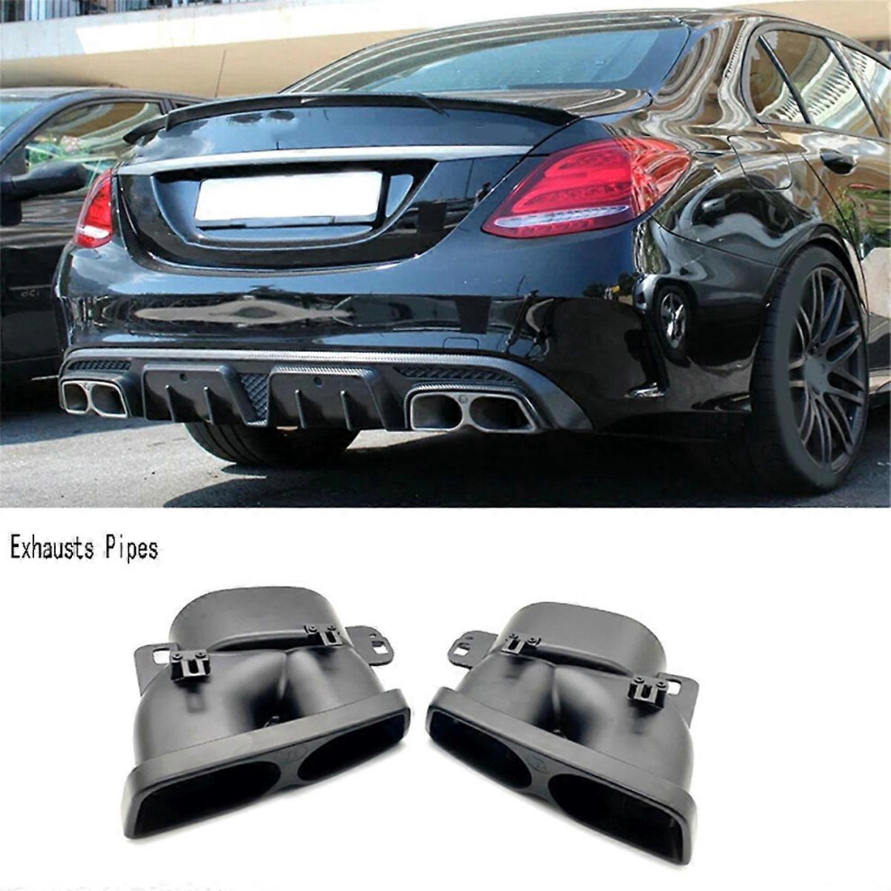 2X Exhausts Pipes Car Quad Exhaust Compatible With Benz Brabus Amg C63/S W204 W205 W212 W213 W222 C205 15-18 3038567661584