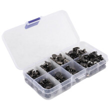 90 Sets 6 Sizes Round Flat Head Chicago Screws Assorted Kit, Metal Leather Rivet Screw Studs