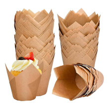 120 Counts Natural Tulip Parchment Paper Cupcake Liners Muffin Baking Cups Holders