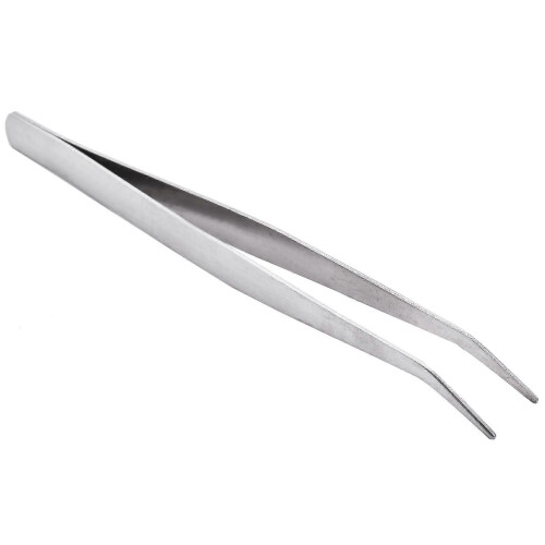 Pinça manual de ponta curva prateada de 15 cm (5,9 polegadas) 1