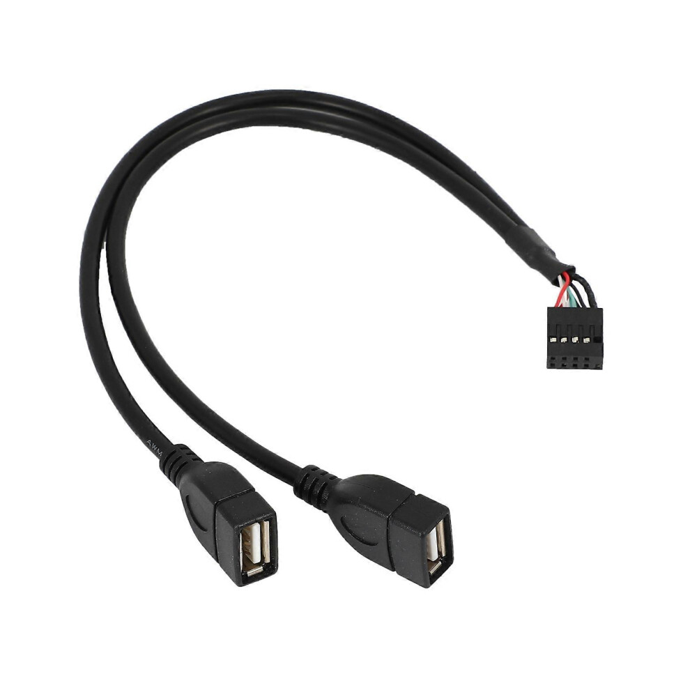 30Cm 10 Pin Motherboard Female Header To 2 Port Dual Usb 2.0 Male Adapter Dupont Y Splitter Cable 3155466772521