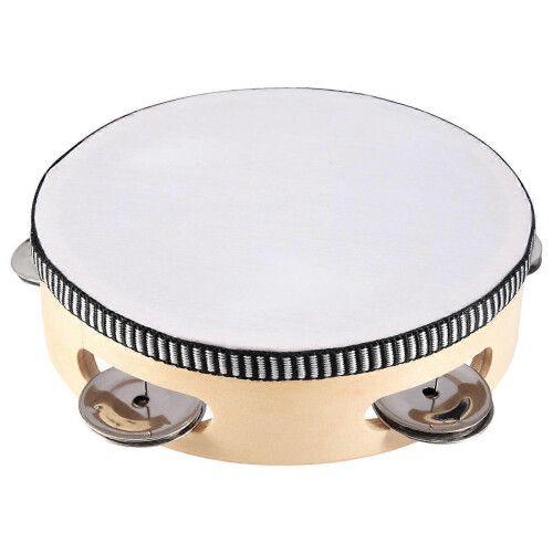 Pandeiro de mão de 15 cm (6 polegadas) para educação infantil - instrumento de percussão para crianças.