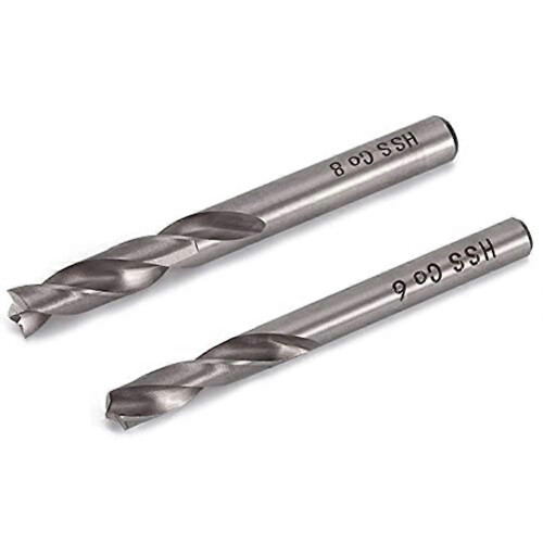 Jeu de 2 forets à souder par points en cobalt HSS de 6 mm, pour panneaux séparés, avec perçage.