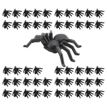 50x Black Plastic Spider Trick Toy Halloween Haunted House Prop Decor