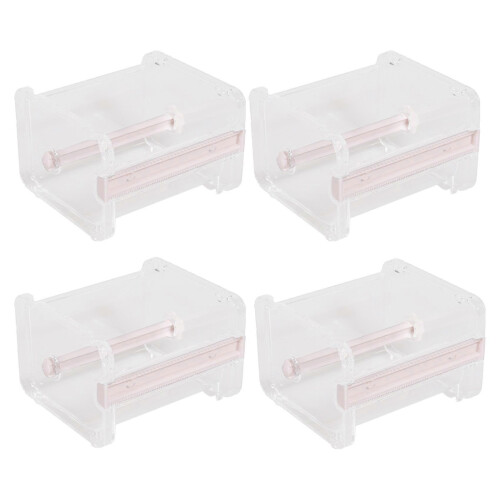 4 Pack Visible Desktop Multi Washi Masking Tape Dispenser Holder with Cutter