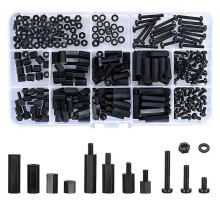 260 Pcs M3 Male Female Nylon Hex Spacer Standoffs Screws Nuts, Black Nylon Hex Threaded Pillar Spacer