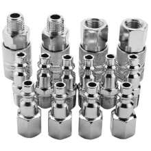 14pcs 1/4 Inch Bsp Air Line Hose Compressor Fitting Metal Connectors Male Female Quick Release Coupler