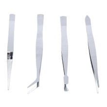4Pcs/Set Stainless Steel Precision Tweezers Thick Electronics Forceps Anti-Skid Eyebrow Tweezers