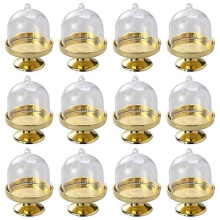 12-Piece Mini Cake Stand Chocolate Cake Candy Display Board with Lid for Birthday Wedding Supplies