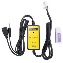6+6PIN Car Radio Digital USB MP3 Interface CD Changer Adapter 3.5mm AUX Input compatible with TOYOTA