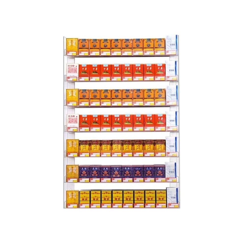 Wall Mounted Acrylic Cigarette Display Rack for Retail Stores, Clear Visibility and Durable Organizer 61.5x8.2x25cm