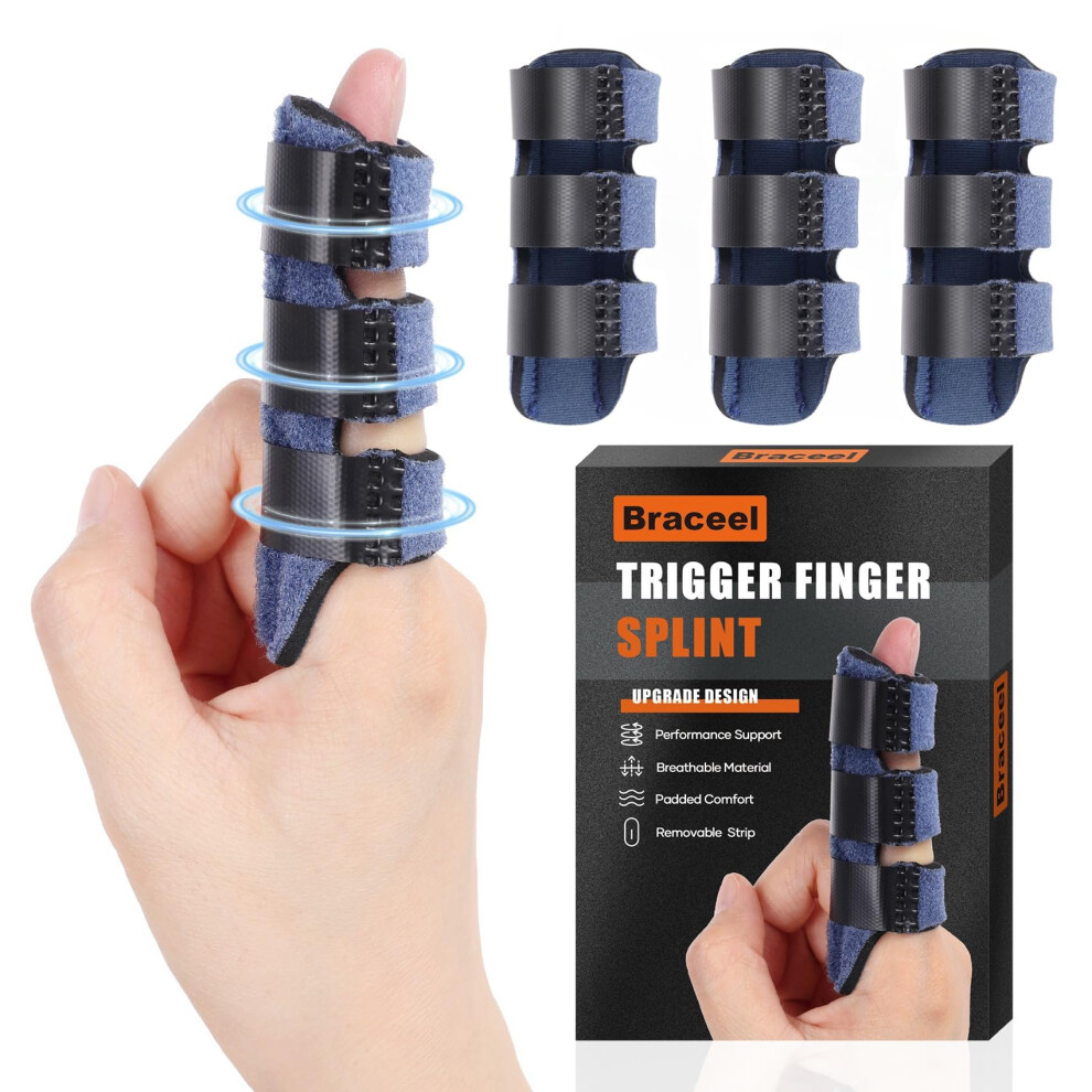 Adjustable Aluminum Finger Splint 3 Pack for Arthritis Pain Relief and Trigger Finger Support
