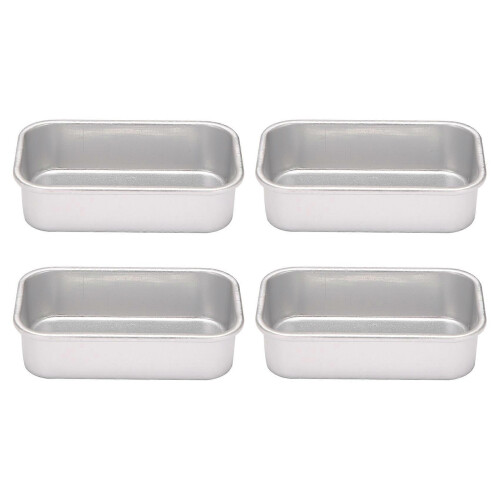4Pcs Aluminum Alloy Rectangular Non-Stick Bread Loaf Pans Baking Tools for Kitchen