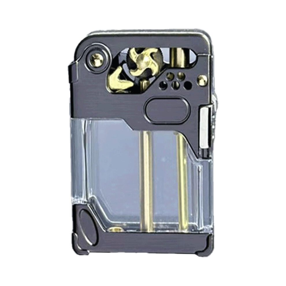 Black Retro Kerosene Lighter Windproof Soft Flame Mechanical Grinding Ignition Refillable Zinc Alloy