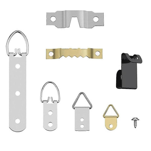 Kit di 96 ganci per appendere cornici e quadri con viti, ideale per ufficio e casa. 1