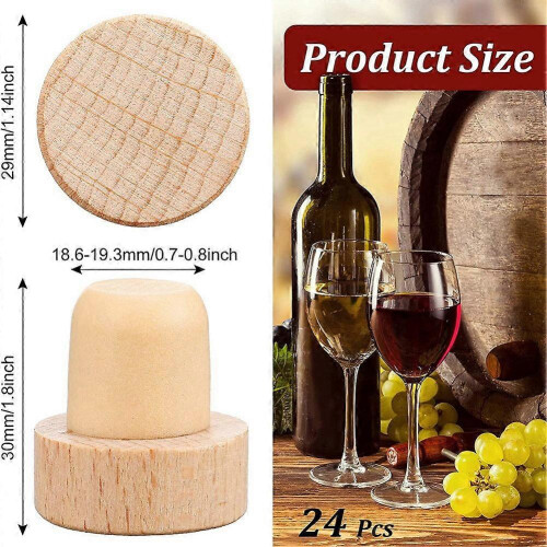 30Pc Reusable T Shaped Wooden Wine Bottle Stopper 1