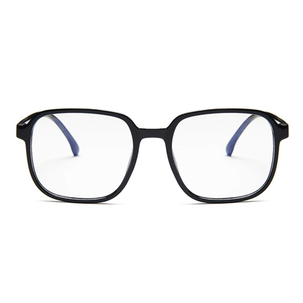 Blue,Black Women's Round Blue Light Blocking Glasses AntiâGlare Lenses For Computer Gaming Reading Black