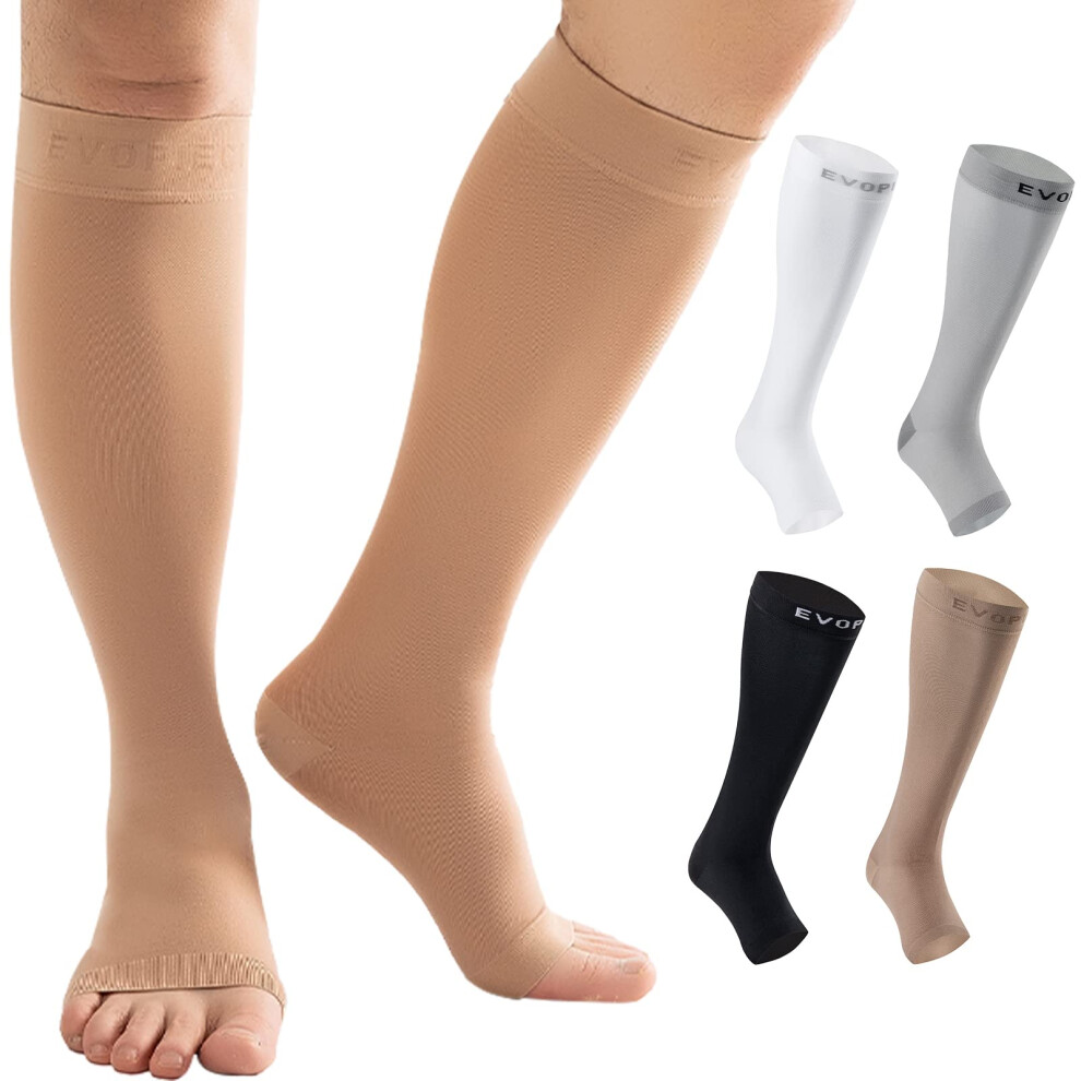 Open Toe Compression Socks 1520mmHg Graduated Support for Swelling Relief and Varicose Veins