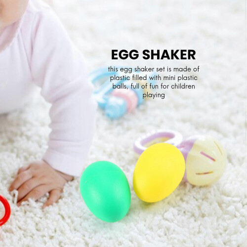 24 Pieces Egg Shaker Set Easter Plastic Musical Eggs for Easter Party Favours 1