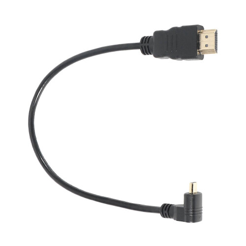 30cm Micro-HDMI Αρσενικό Ορθής Γωνίας σε HDMI Αρσενικό 90 Μοίρες, Υποστηρίζει 4K 2