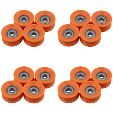 16Pcs 6X30X13mm Plastic Coated Sealed Bearings Steel 606Z Deep U  Guide Pulley Rail  Rolling Bearing Wheel