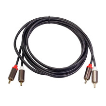 Cavo coassiale da 1 m da 2 RCA a 2 RCA con jack stereo da 3,5 mm, compatibile con home theater, DVD, TV, amplificatore.