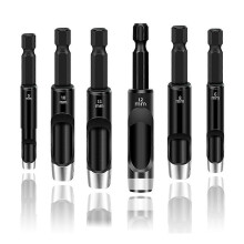 Juego de 6 brocas perforadoras huecas, herramienta perforadora de cuero con extensión de broca hexagonal flexible