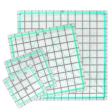 4-teiliges Set quadratischer Quiltlineale (12,5/9,5/6/4,5 Zoll) aus rutschfestem Acryl – Nähwerkzeug für DIY-Quiltprojekte