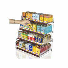 Automatic Cigarette Pusher Shelf with Lockable Transparent Acrylic Display Rack for Retail Store Counter