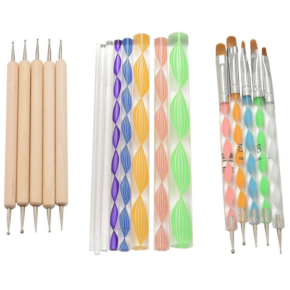 18PCS Mandala Dotting Tools Set, Embossing Stylus Large Dotting Rods for Rock Painting Nail Art