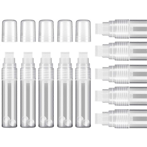 10 Pack 15mm White Empty Refillable Acrylic Permanent Paint Marker Pens