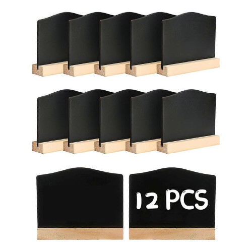 12Pack Mini Chalkboard Signs Kitchen Notes Chalk Boards with Stands 10X7.2cm Small Blackboard Message Boards