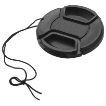 Set van 4 lensdoppen van 58 mm met bevestigingsgat voor een draagkoord, compatibel met Nikon en Canon DSLR-camera's.