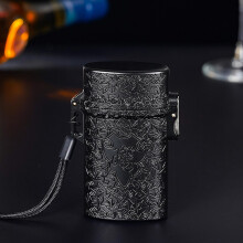 Black Metal Cigarette Case with Maple Leaf Design, Sealed MoistureProof Zinc Alloy Box, 20/30/40 Capacity