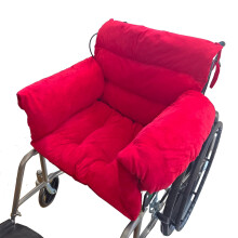 Wheelchair Seat Cushion for Pressure Relief, Non‑Slip Pad with 6 Adjustable Straps, Comfort Recliner Cushion (Red)