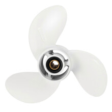 6G1-45941-00-El Elica per motore fuoribordo Yamaha 6-8 CV in lega di alluminio bianca, 7 scanalature, 8 1/2 x 8 1/2 pollici.