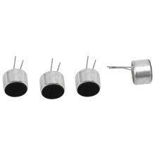 Conjunto de 10 cápsulas de microfone mini de 2 pinos, microfone condensador de eletreto, tom prateado e preto.