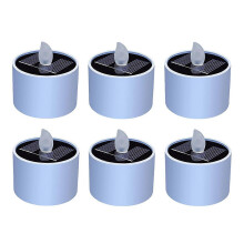 6PCS Weatherproof Solar Powered Flameless LED Candles Lights