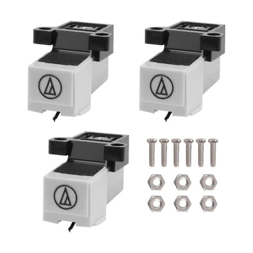 Conjunto de 3 agulhas magnéticas dinâmicas AT3600L compatíveis com toca-discos Technica.