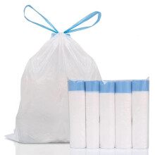 45x50 Large Drawstring Garbage Bags Heavy Duty Leak Resistant White Trash Bags for Household Use 5 Rolls