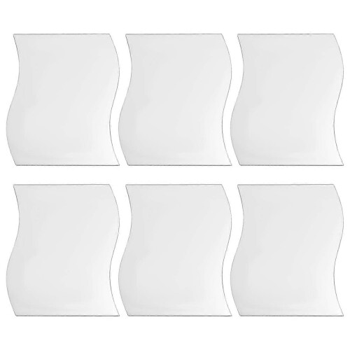 6pcs Square Mirror Wall Stickers with Silver Wave Pattern, Nursery Wall Decoration