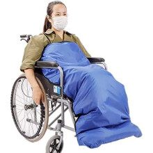Waterproof Wheelchair Blanket for Seniors with Fleece Lining, Windproof Warm Lap Cover with Foot Pocket