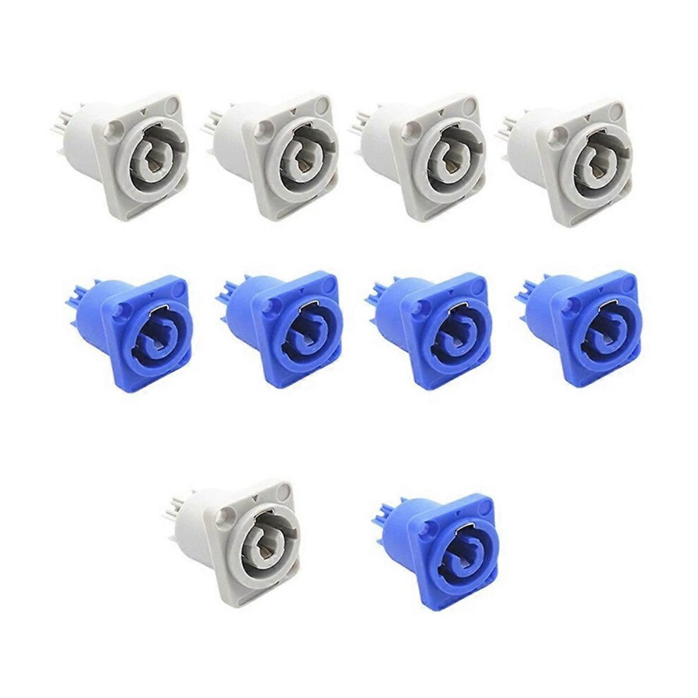 10Pcs 3 Pin 20A 250V Ac Powercon Connector Socket Nac3mpa-1 Nac3mpb-1 Output Connector Blue Grey 3317960955170