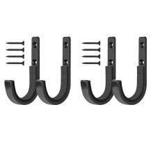 4 Pcs Metal Wall-Mounted J Hook Tool Storage Racks, Suitable for Tool Houses and Homes