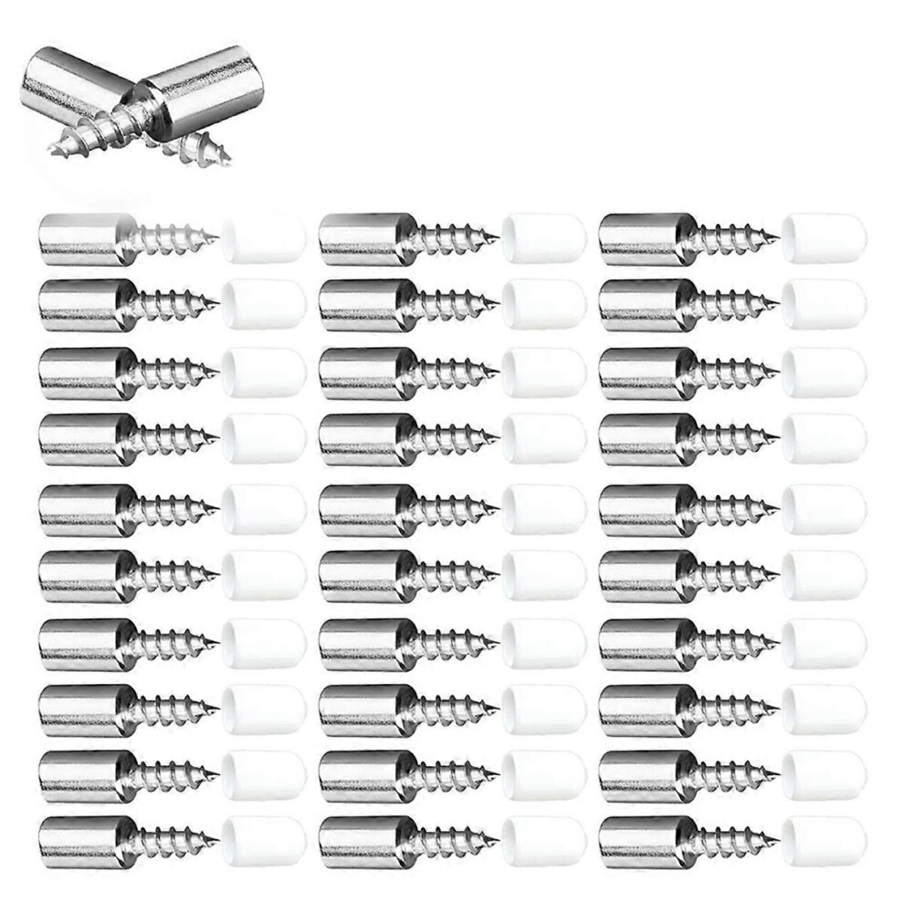 100Pcs Self-Tapping Cross-Screw Fixed Support, Glass Partition Nails For Wardrobe Cabinet 3784101543709