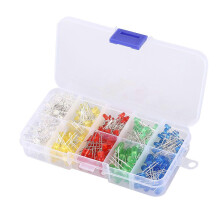 200 stuks 3mm 5mm LED-diodes in wit, geel, rood, blauw en groen, assortimentskit, compatibel met Arduino