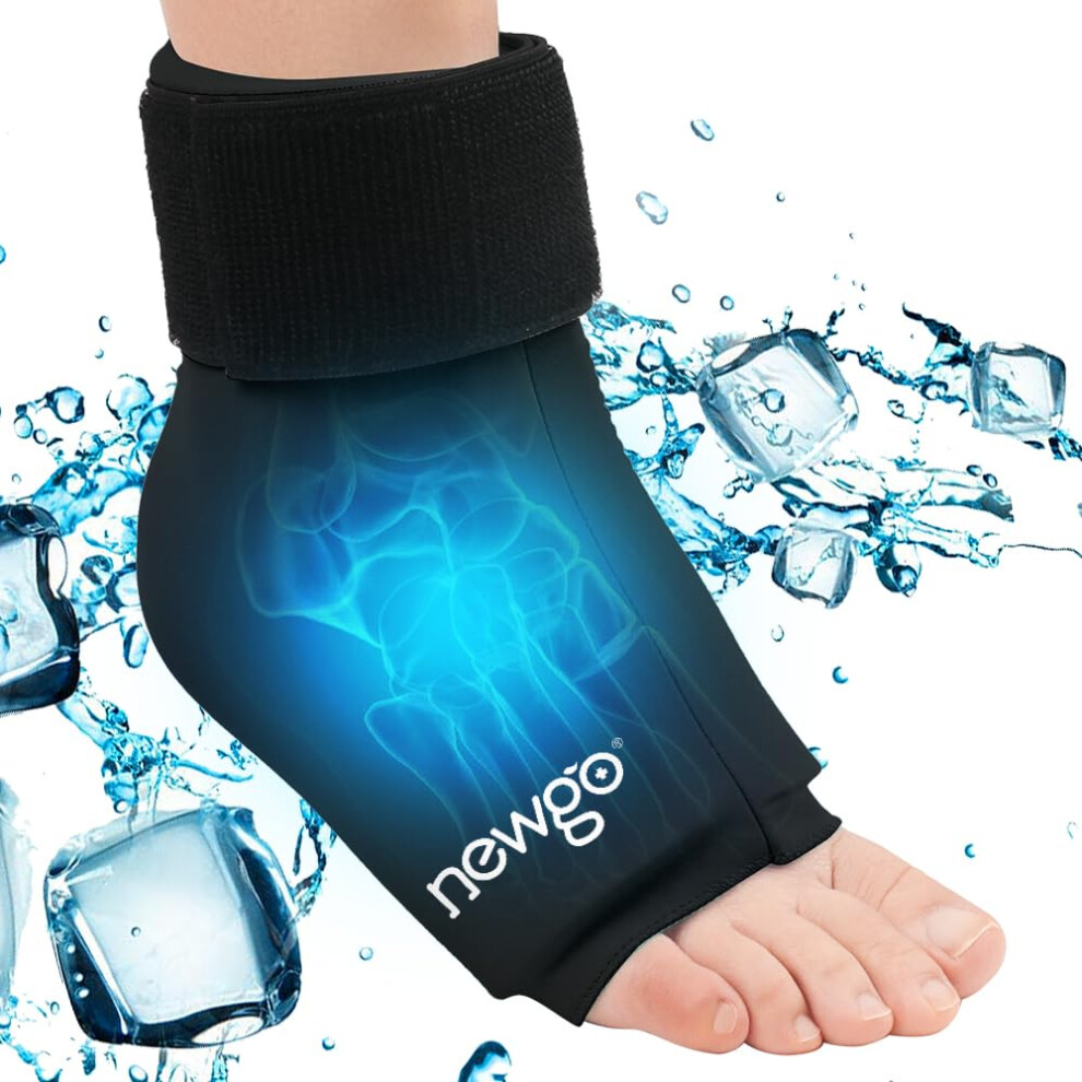 Ankle Ice Pack for Injuries, Targeted Cold Compression Wrap with Flexible Gel Packs for Pain Relief
