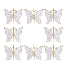 8PCS Flower Butterfly Napkin Ring Holder for Easter Wedding Party Family Gathering Napkin Cloth Ornament