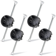 4 stuks 14-24,5 inch verstelbare plafondventilatorbeugels met elektrische aansluitdoos en steunbalken, compatibel met plafondventilator en lamp.